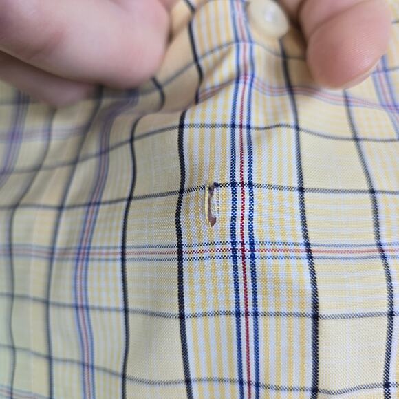 Orvis Button Front Shirt Lot of 2 Men's XL Green & Yellow Plaid Casual As Is - Picture 10 of 15